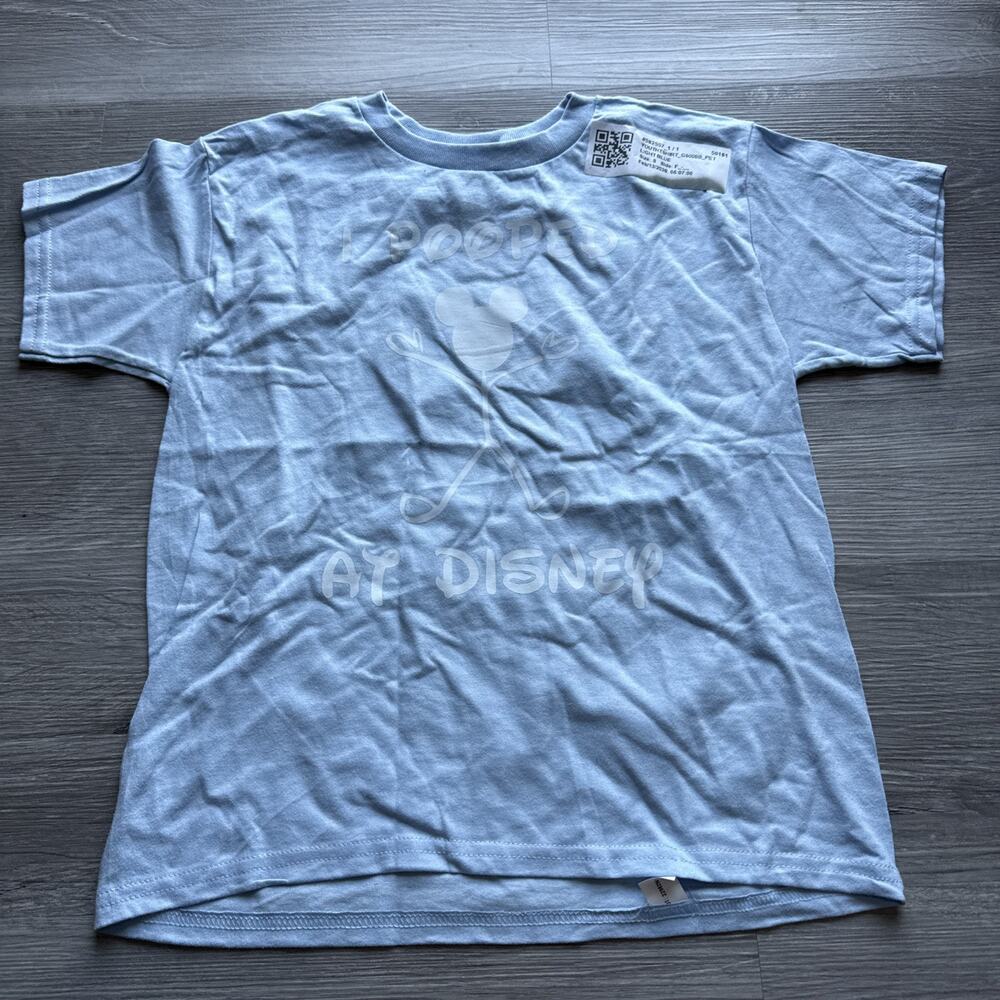 Kids “I Pooped At Disney” T-Shirt, Tee, Small, Blue